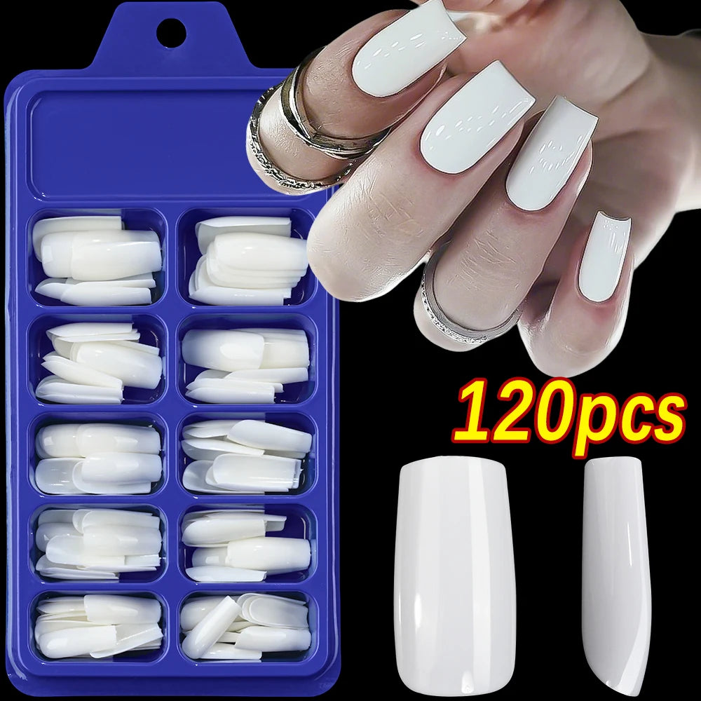 White Press-On Nails