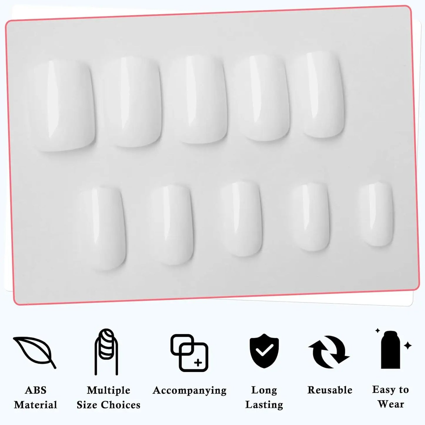 White Press-On Nails
