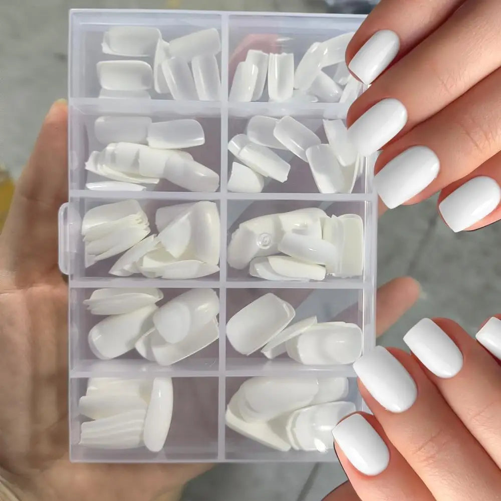 White Press-On Nails