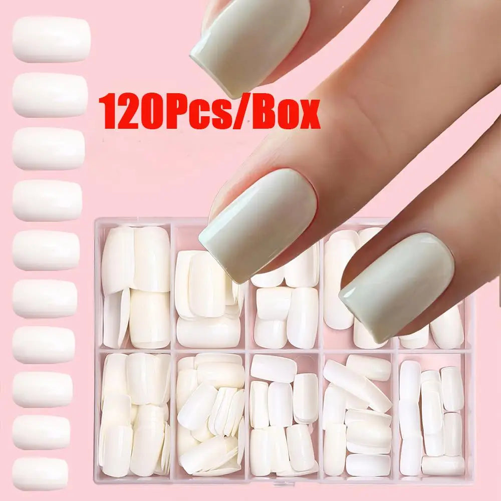 White Press-On Nails