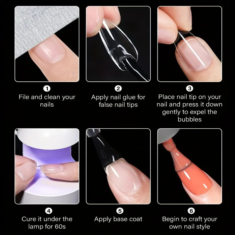 Soft Glam Clear Press-On Nails Kit